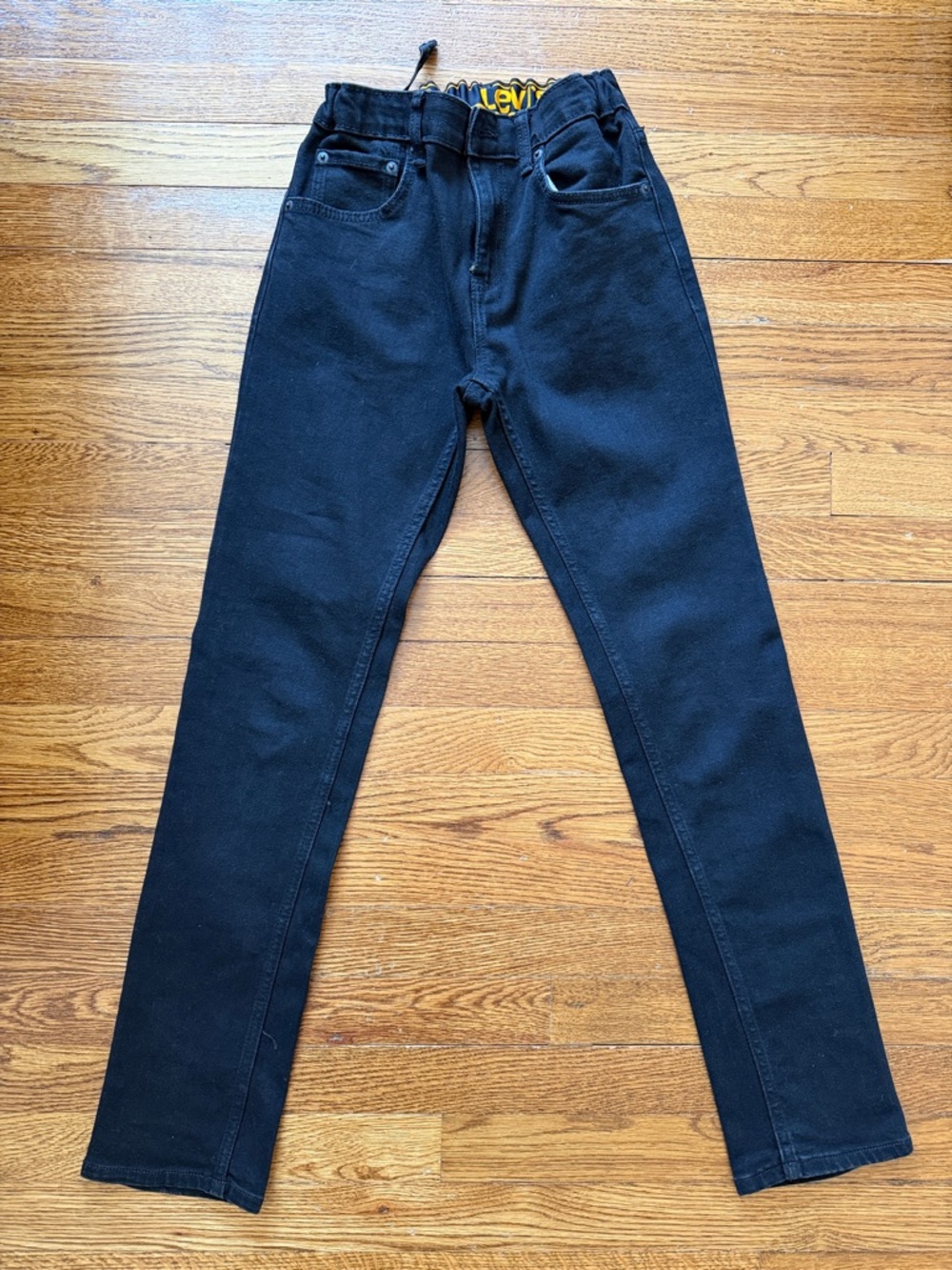 Levi's Black High-Rise Slim Jeans with adjustable waistband